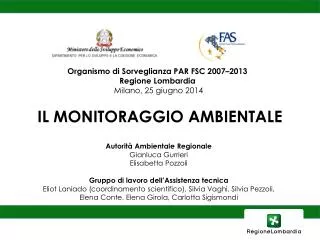 il monitoraggio ambientale