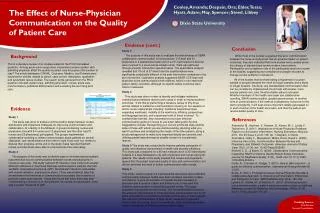 The E ffect of Nurse-Physician Communication on the Quality of Patient Care
