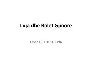 loja dhe rolet gjinore