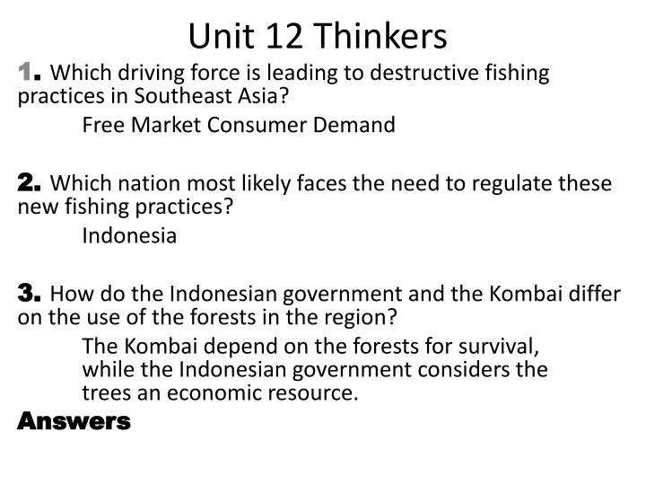 unit 12 thinkers