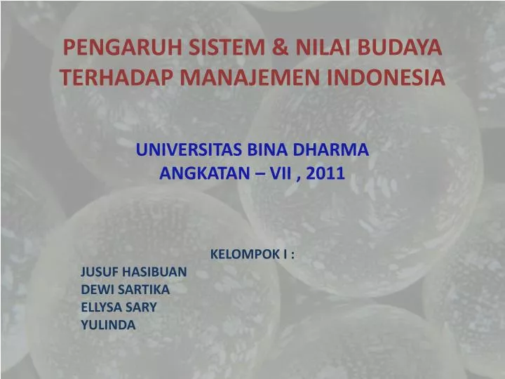 pengaruh sistem nilai budaya terhadap manajemen indonesia