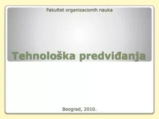 tehnolo ka predvi anja
