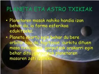 planeta eta astro txikiak