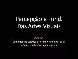 percep o e fund das artes visuais