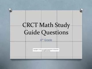 CRCT Math Study Guide Questions