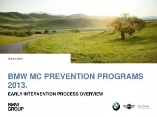 BMW MC Prevention Programs 2013.