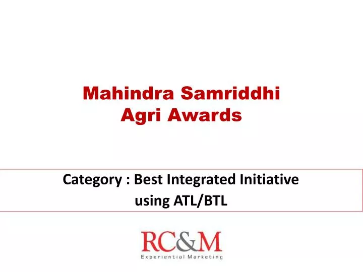 mahindra samriddhi agri awards