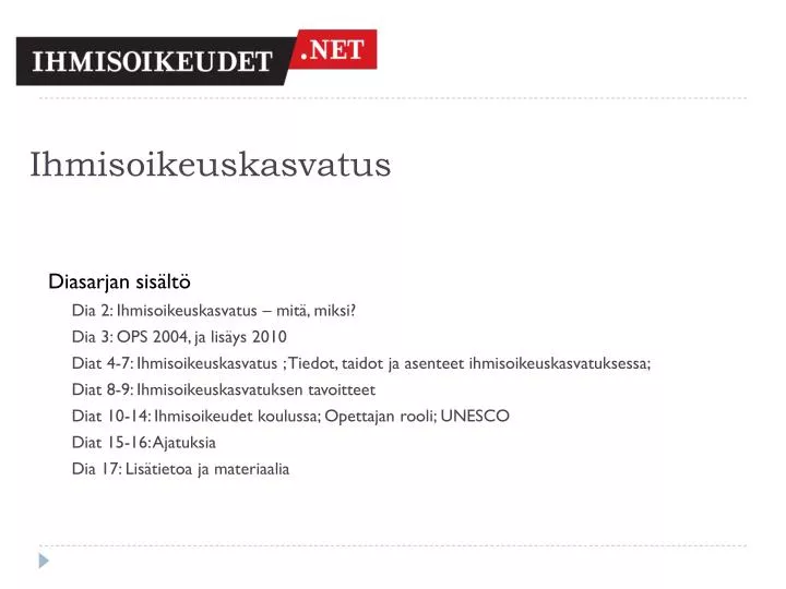 ihmisoikeuskasvatus