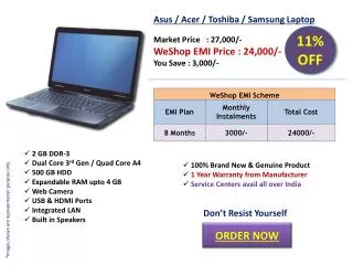 Asus / Acer / Toshiba / Samsung Laptop