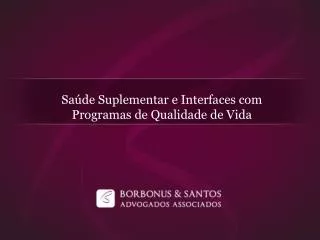 sa de suplementar e interfaces com programas de qualidade de vida