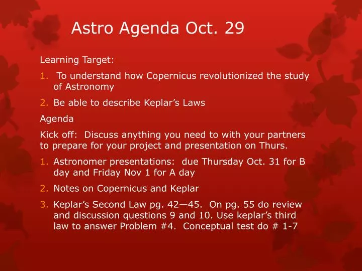 astro agenda oct 29
