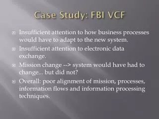 Case Study: FBI VCF