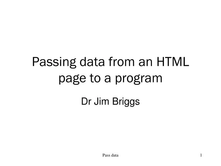 passing data from an html page to a program