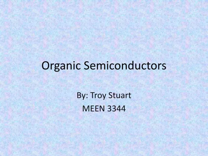 organic semiconductors