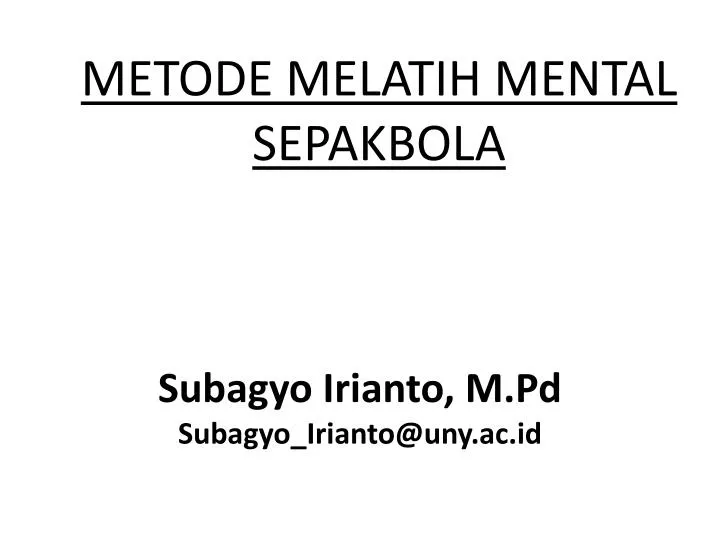 metode melatih mental sepakbola