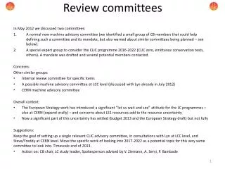 Review committees