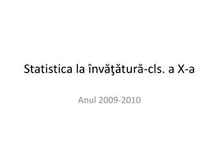 statistica la nv tur cls a x a