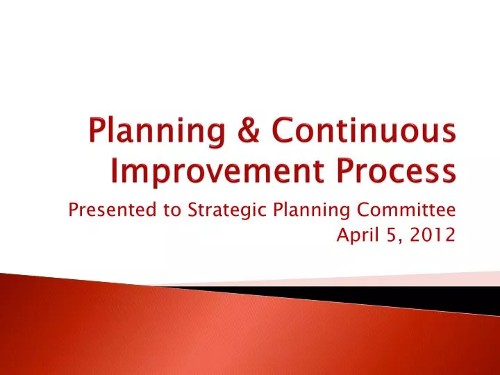planning continuous improvement process