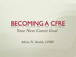 Becoming a CFRE
