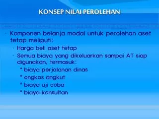 konsep nilai perolehan