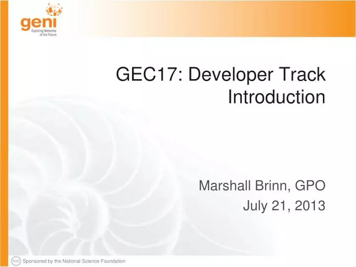 gec17 developer track introduction