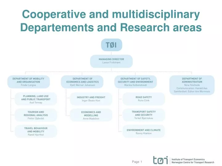 cooperative and multidisciplinary departements and research areas