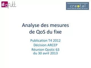 analyse des mesures de qos du fixe