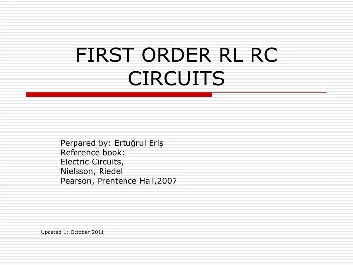 first order rl rc circuits