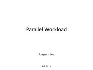 Parallel Workload