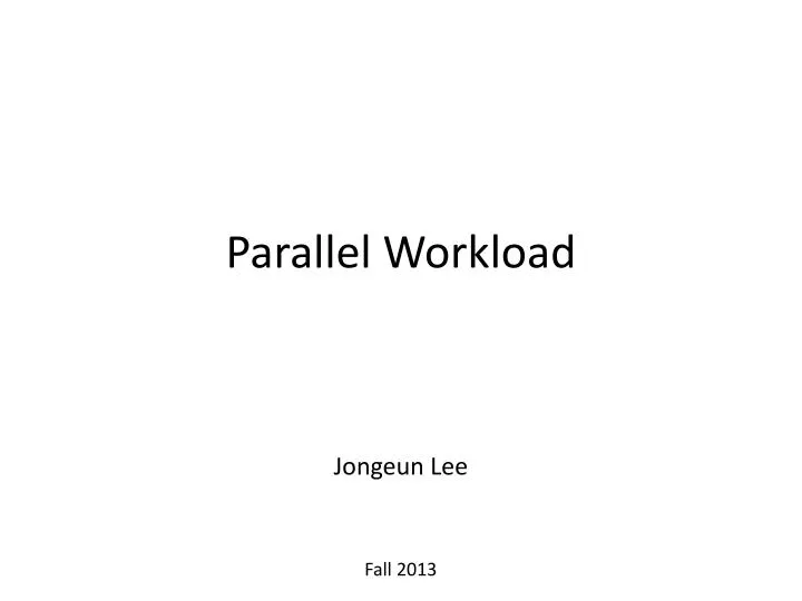 parallel workload
