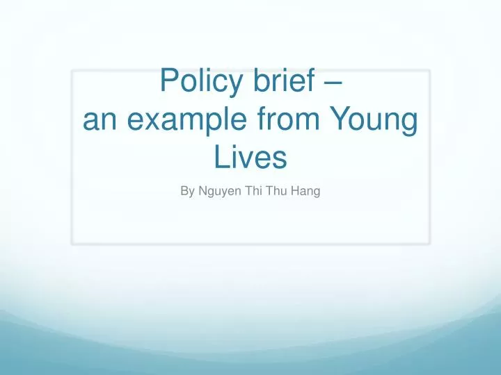 policy brief an example from young lives