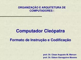 computador cle patra formato de instru o e codifica o