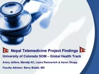 Nepal Telemedicine Project Findings