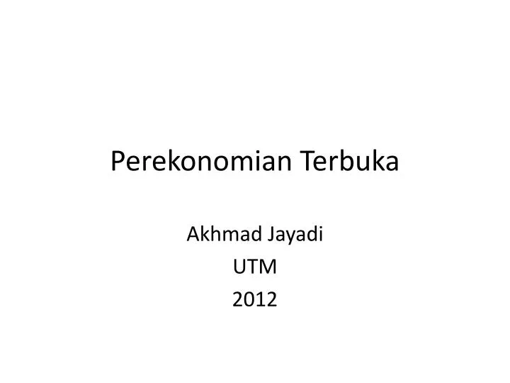 perekonomian terbuka