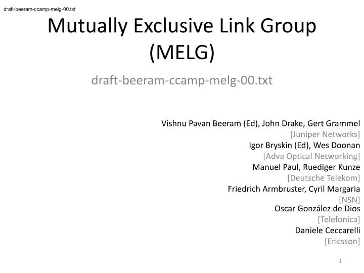 mutually exclusive link group melg