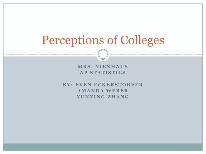 perceptions of colleges