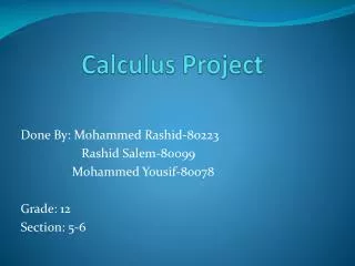 Calculus Project