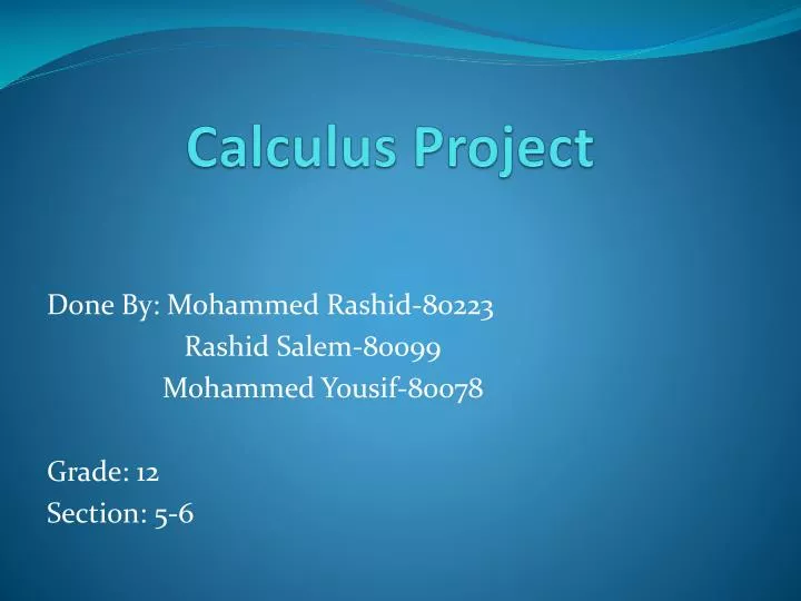 calculus project
