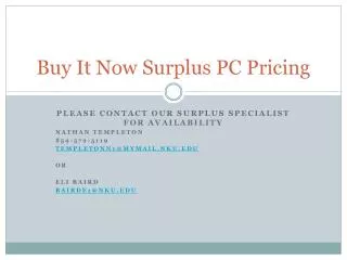 Buy It Now Surplus PC Pricing