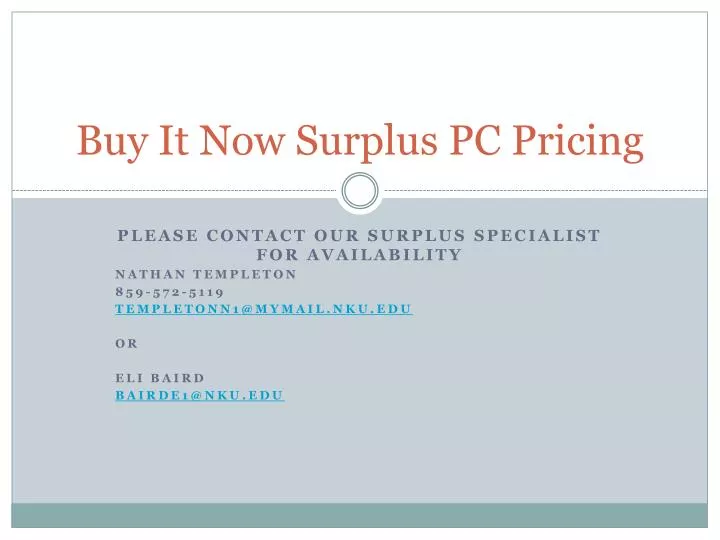 buy it now surplus pc pricing