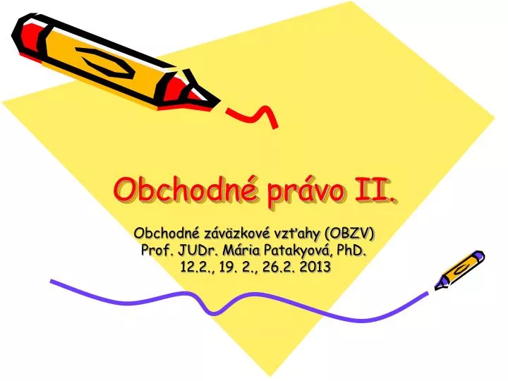 obchodn pr vo ii