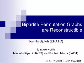 Bipartite Permutation Graphs are Reconstructible