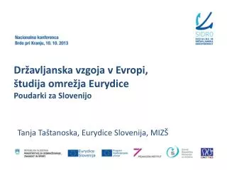 Državljanska vzgoja v Evropi, študija omrežja Eurydice Poudarki za Slovenijo