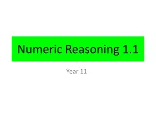 Numeric Reasoning 1.1