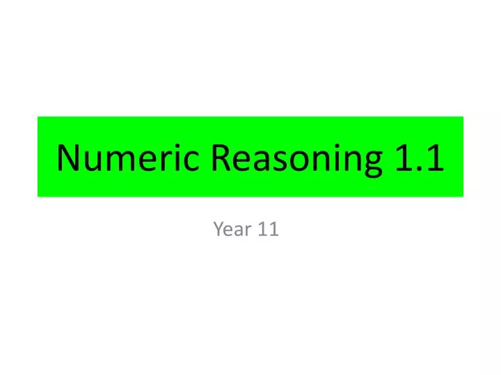numeric reasoning 1 1