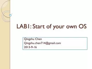 LAB1: Start of your own OS