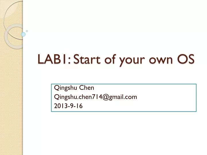 lab1 start of your own os
