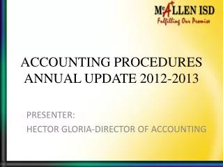 ACCOUNTING PROCEDURES ANNUAL UPDATE 2012-2013