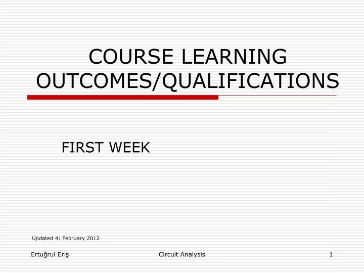 course learning outcomes qualifications
