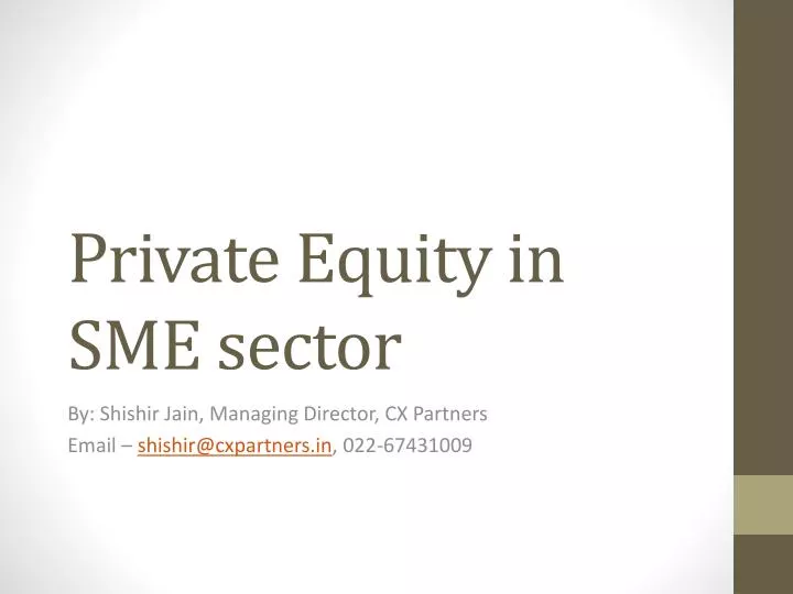 private equity in sme sector